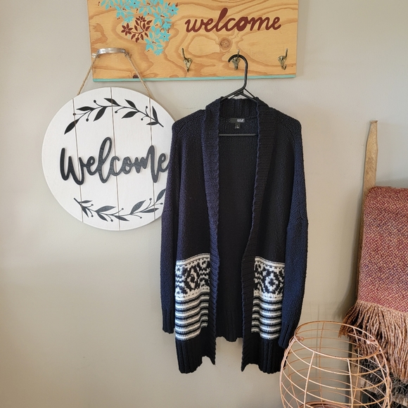 a.n.a Sweaters - a.n.a Vintage Inspired B&W Duster